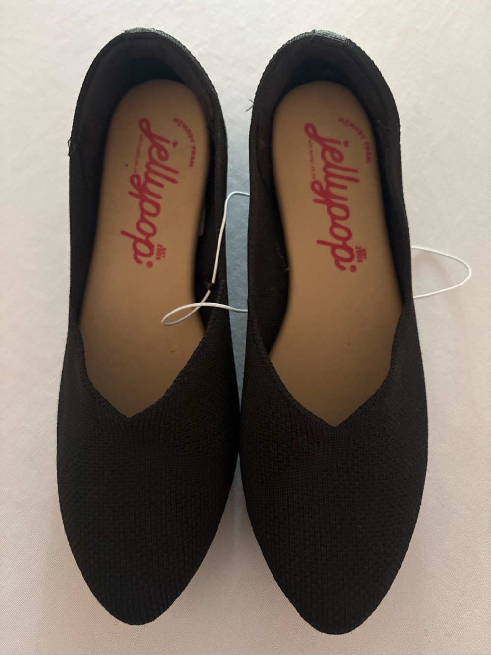 Jellypop Black Pointed Slip-On Flats